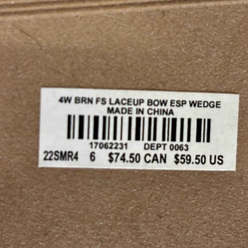 Torrid Brown Lace-Up Espadrille Wedge Sandals WW Extra Wide Size 6 NWT